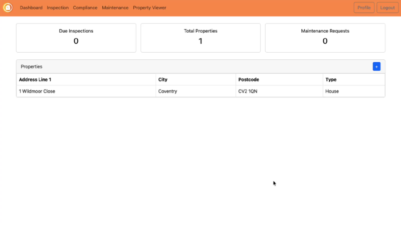 HOMEi PM property management dashboard overview